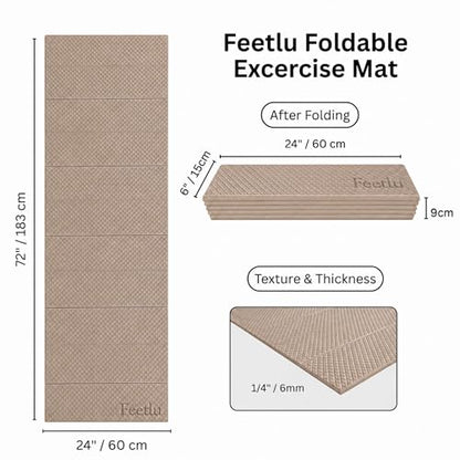 Foldable Yoga Exercise Mat – Lightweight, Anti-Slip, and Easy to Store for Yoga, Pilates, Home Workouts, and Floor Exercises