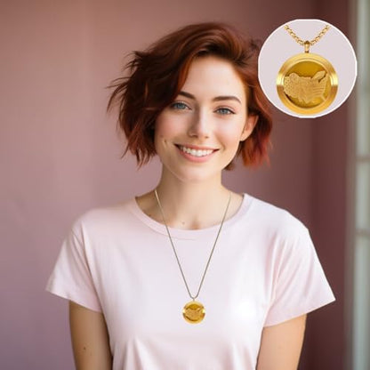 Aromatherapy Diffuser Necklace-Eagles Essential Oil Necklace,Aromatherapy Diffuser Pendant for Men and Women,Portable,Suitable for Yoga,Meditation,Travel,Stress Relief Gift(Gold 30mm) - color: Eagles Gold