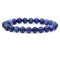 Keleny Gem Semi Precious Gemstones 8mm Natural Stone Round Beads Rock Crystal Jasper Stretch Bracelet 7 Inch Unisex - color: Lapis Chrysocolla