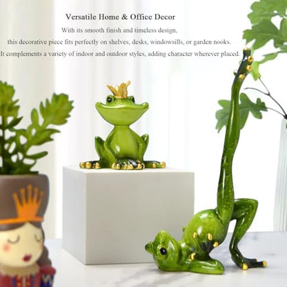 Yoga Frog Resin Sculpture - Zen Meditation Decor Figurine, TV Cabinet & Bookshelf Showpiece, Unique Housewarming Birthday Gift Mindfulness Inspired Collectible Statue (Tree Pose Yoga) - color: Tree Pose Yoga