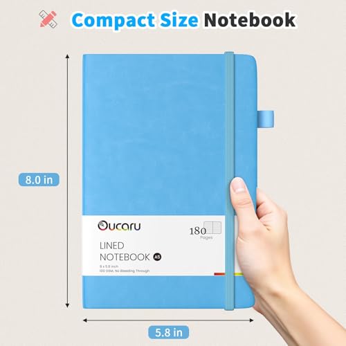 Oucaru Lined Journal Notebook, 16 Pack, 180 Pages, A5 Journals for Writing, 100 GSM Thick Paper, Small Notebooks Daily Journal for Women Men Work, Business, School, Travel Supplies - color: Navy Blue