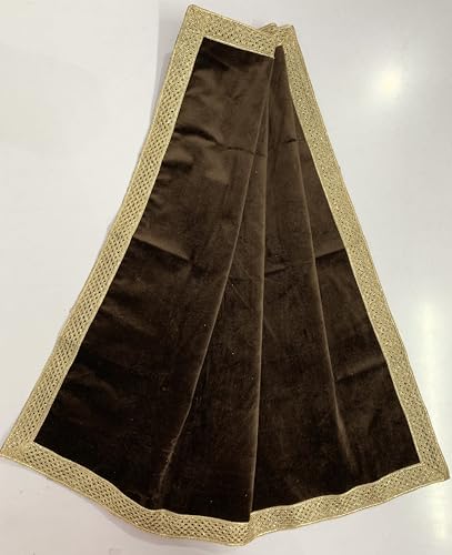 SMMS Spiritual Velvet Table Cloth Altar Tarot Spread (Brown, Medium- 61cm*61cm/ 24inch*24inch) - color: Brown, size: Medium- 61cm*61cm/ 24inch*24inch