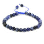Angelstones Handmade Gemstone 6mm Round Beads Adjustable Braided Macrame Tassels Chakra Reiki Bracelets 7-9 inch Unisex - color: Blue Sodalite