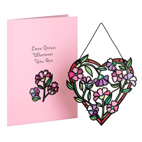 Lovepop Love Suncatcher Card for Her and Him - 3D Greeting Cards for Boys, Girls, Men, Women - Love Grows - 5" x 7" Heart Card - Blank Note Card & Envelope Included - color: Love Grows Heart Suncatcher Card