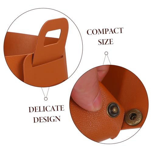 PRETYZOOM Decorative Storage Box Pu Leather Tray Foldable Bins for Makeup Entryway Tabletop Bedside Organizer