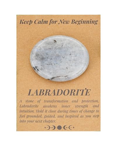 Crystals and Healing Stones Set for Anxiety, Relaxation Spiritual Crystals Gift for Meditation, Manifestation, Zen, Reiki, Fengshui (Keep Calm for New Beginnings) - color: Keep Calm for New Beginnings