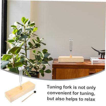 C128hz Aluminum Alloy Tuning Fork Wooden Sound Box for Sound Healing Meditation
