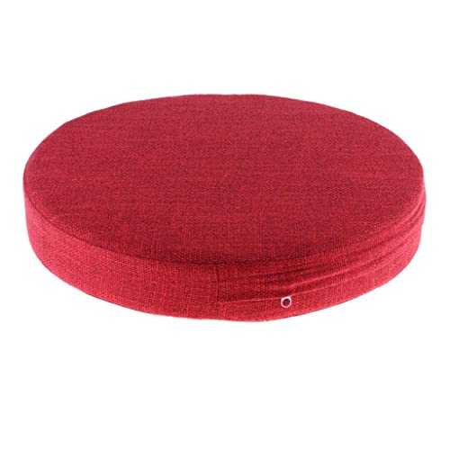 6cm Portable Round Yoga Meditation Cushion - Weight Breathable Linen, Perfect for Home and Outdoor Exercise - Red