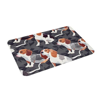 Beagle Patterns Printed Flannel Non - Slip Floor Mat 16x24in - Soft Plush Microfiber Rug for Every Indoor Space - color: Beagle Patterns