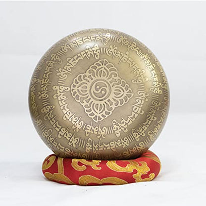 Copper Bowl Bronze Chime Bowl Tibetan Singing Bowl Meditation Buddha Sound Bowl Buddhist Sound Bowl Ornament for Healing Prayer Relaxation Bowl,11cm