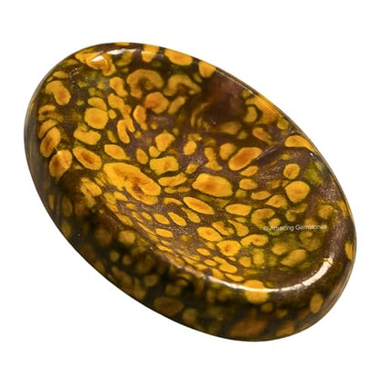Amazing Gemstone Fruit Jasper Worry Stone Crystals and Healing Stones - Stress Relief Gifts - Piedra Crystal Fidget for Meditation, Relaxation - Unique Stocking Stuffers Birthday Gifts for Women, Men - color: Fruit Jasper