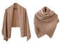 Shawl Wraps Women Fashion Knitted Shawls and Wraps Cardigan Cape Crochet Winter Shoulder Top Sweater Shawl Scarf - color: A Khaki