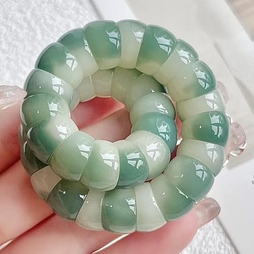 Roe Dolph Bodhi Bead Fidget Anxiety Bracelet for Women Men Chunky Stretch Beaded Mindful Jewelry Daily Reminder Gift for Mom Wife Friend - color: A3:green