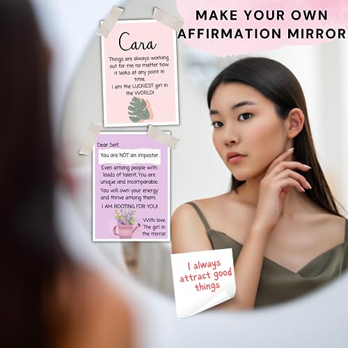 Dear Self Personalized Affirmation Cards for Women | Daily Affirmation cards | Mindfulness and Meditation cards | Positive Affirmations Gifts For Women | 20 Card Deck with Wood Stand