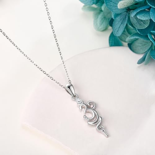 Sterling Silver S925 Om/AA Necklace Sobriety Gifts for Women Christmas Gift - style: Om
