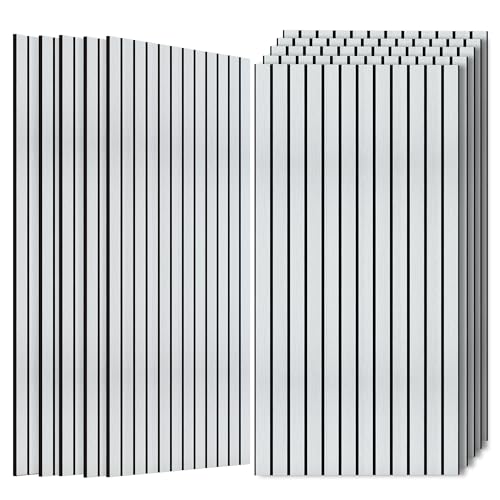 10 Pack Acoustic Wall Panels, Soundproof Panels with Simulated Wood Grain Finish, 47.2”x23.6” Decorative Acoustic Wall Panel for Office,Home Theater,Studio,Living Room, White Oak - color: White Oak, size: 10 PACK