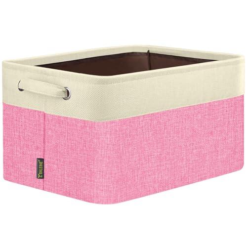 BALEINE 1 Pack Fabric Closet Storage Bins for Shelves, Linen Closet Organizers and Storage, Decorative Baskets for Organizing, Shelf, Clothes, Home, Office (Pink, 14''x10''x8.5') - color: Pink, size: 1PCS/Medium-14x10x8.5