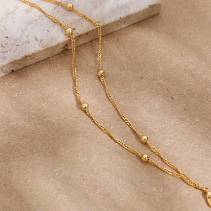 SLOONG Gold Pearl Bracelets for Women Trendy, 14K Gold Plated Dainty Stackable Layered Chain Bridesmaid Bracelets, Waterproof Wedding Jewelry for Women Adjustable 6"+2" - color: Style7(Ripple Chain)