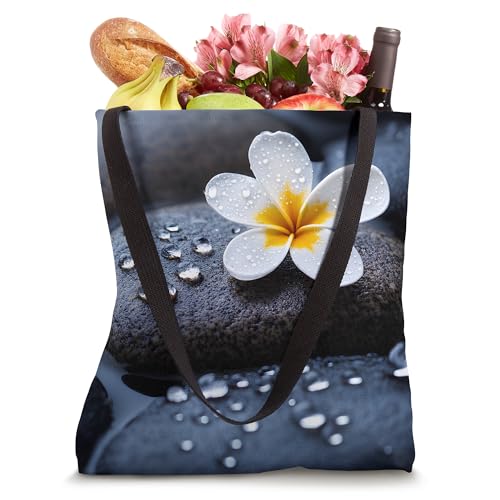 Pebble Rock with Flower Yoga Meditation Tote Bag