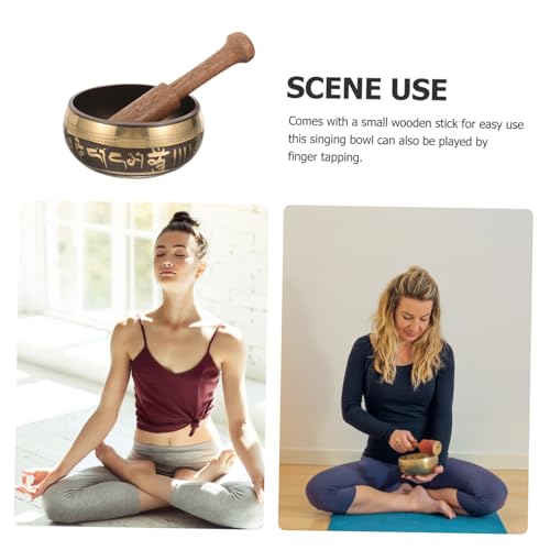 Singing Bowl Flat Bottom Meditation Bowl Meditation Set Decorative Style