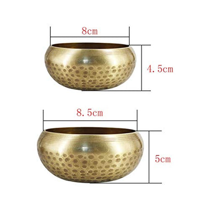 Healing Meditation Yoga Bowl Set Decorative-Wall-Dishes Resonancewith Mallet Handmade Tibetan Singing Bowl (Size : 8CM) ()