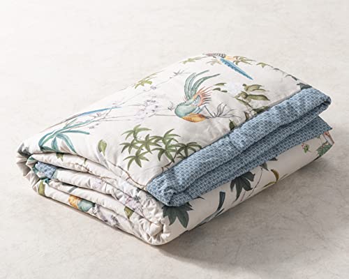 Maison d' Hermine Throw Blanket for Couch Lightweight Soft Warm Breathable Cotton Throw Blankets for Bed Girls Boys Women Men Gifts Sofa Living Room Spring Summer (Hokuzai - Grey, 50'' X 60'')