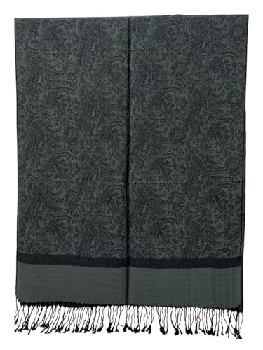 Pashmina Shawl Wrap for Women Soft Lightweight Multi-Purpose Scarf for Weddings, Parties & Casual Wear - color: Jacquard Heather Grey - Pl1836