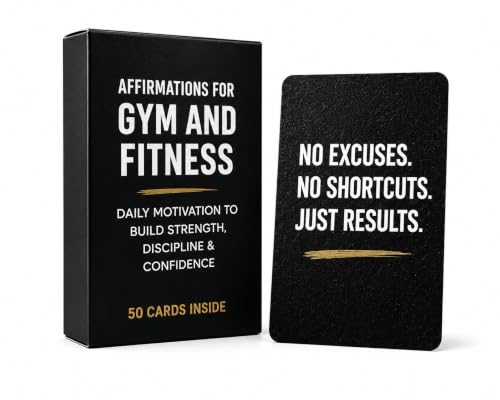 Gym & Fitness Affirmation Cards For Men Women Teens, 50 Daily Affirmations Deck for Motivational Workout Inspiration for Athletes Weightlifting
