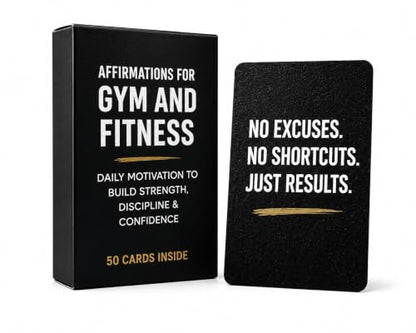 Gym & Fitness Affirmation Cards For Men Women Teens, 50 Daily Affirmations Deck for Motivational Workout Inspiration for Athletes Weightlifting