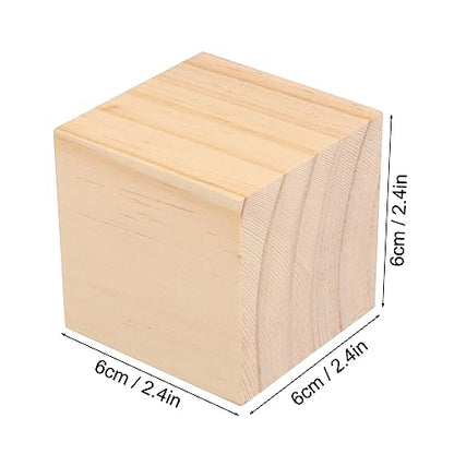16 Packs Wooden Blocks for Crafts, 2.36 Inch Pine Wood Cubes, 6 x 6 x 6 cm Wooden Cubes for Paint, Stamp, Decorate, DIY Projects and Personalized Gifts,by GNIEMCKIN. - size: 16 Packs 2.36 Inch