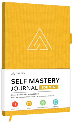 Self-Mastery Journal for Men - Gratitude and Productivity Journal for More Happiness, Positivity, Growth, Mindfulness, Self Care and Reflection - Guided Inspirational Journals for Men (Yellow) - color: Yellow