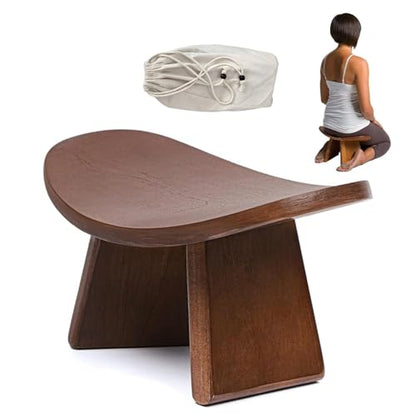 Meditation Bench, Wooden Kneeling Stool, Portable Yoga Auxiliary Stool,Multifunctional Ergonomic Seat with Travel Bag, Detachable Comfort Chair for Yoga, Prayer, Meditation(Medium) - size: Medium