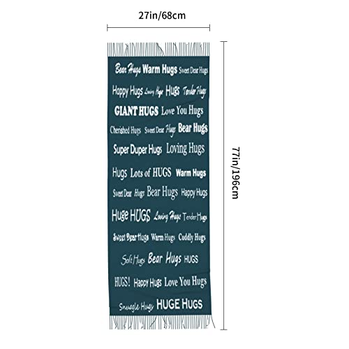 Hugs Shawl Gift For Friends And Family With Inspirational Messages Pashmina Positive Energy,Compassion,Serenity Wraps - color: K1k01