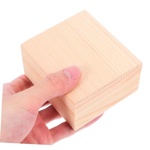 Veemoon Unfinished Wooden Storage Box with Lid Elegant Memory Keepsake Organizer for Home Office Item Storage Multifunctional Wooden Container for Jewelry Trinkets