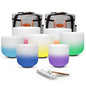 RYAN DVAN 432hz 6-12 Inch Set of 7 Pcs Gradient Design Quartz Crystal Singing Bowl Chakra Set Sound Therapy for Yoga, Reiki, Chakra Healing Energy Tuning & Mindfulness Kit