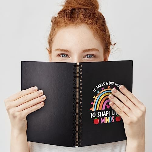 It Takes A Big Heart Hardcover 160 Pages Spiral Notebooks 6x8 Inches for Writing and Drawing, Funny Rainbow Black Journal Or Diary Gift For Teacher, Childminder and Teaching Assistant