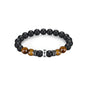 Healing Beads Bracelets for Women Men, Adjustable Natural Stone Beaded Bracelet Stackable Chain Stretch Jewelry Gifts - color: Black-2