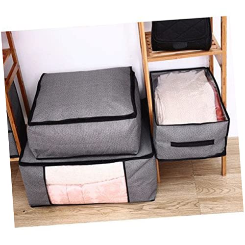 ABOOFAN 2pcs Non-woven Fabrics Storage Bags Foldable Quilt Storage Bag for Clothes and Bedding Light Grey Organizer Capacity for Home