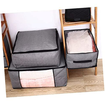 ABOOFAN 2pcs Non-woven Fabrics Storage Bags Foldable Quilt Storage Bag for Clothes and Bedding Light Grey Organizer Capacity for Home