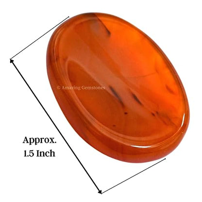 Amazing Gemstone Carnelian Worry Stone Crystals and Healing Stones - Stress Relief Gifts - Piedra Crystal Fidget for Meditation, Relaxation - Unique Stocking Stuffers and Birthday Gifts - color: Carnelian