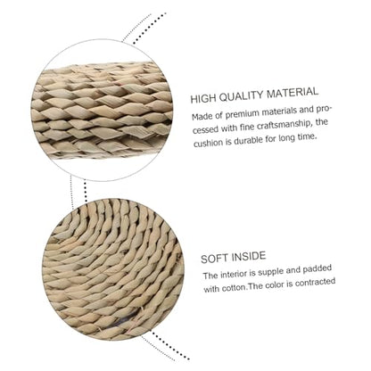 ABOOFAN 1Pc Round Woven Meditation Mat Cotton Filled Cushion for Yoga Home Decor and Photo Background Soft and Comfortable Tatami Style Seat Mat