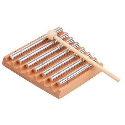 Colaxi Meditation Chime Wooden Chimes Bath Instrument Musical Instruments Wind Chimes with Mallet for Classroom Teachers Office Home, 7 Tone