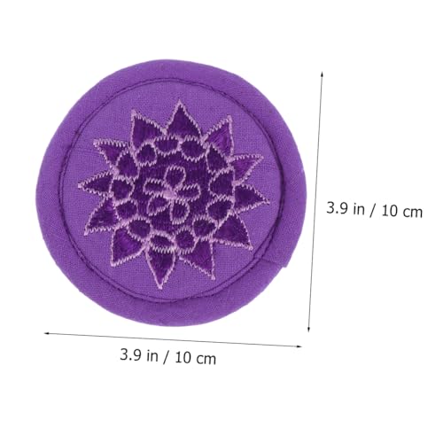 SUPVOX Tibetan Singing Bowl Mat Handcrafted Embroidery Cushion for Meditation and Healing Small Purple Design for Buddha Hall and Home Decor - size: 10X10X0.5CM