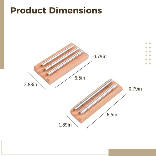 2 Pcs Sound Block Chime Set, Two-Tone & Three Tone Percussion Instrument, Metal Tubes & Wood Base, Mindfulness