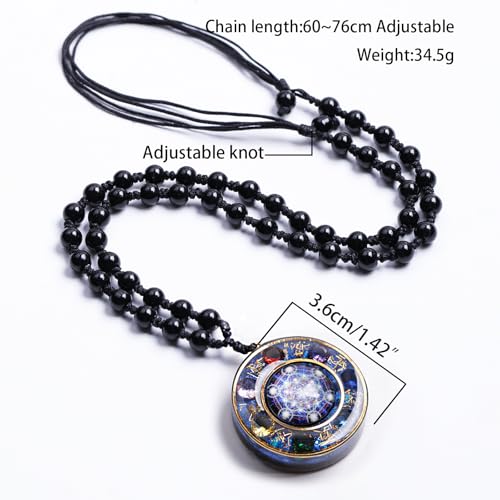 Da Piao Liang Metatron Cube Pendant Rotatable Necklace, Spinning Sacred Geometry Symbol for Meditation, Protection & Energy Activation, Spiritual Jewelry Gift for Men