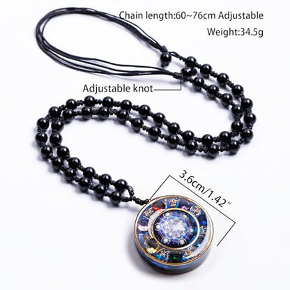 Da Piao Liang Metatron Cube Pendant Rotatable Necklace, Spinning Sacred Geometry Symbol for Meditation, Protection & Energy Activation, Spiritual Jewelry Gift for Men
