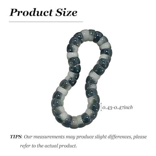 Natural Bodhi Seed Bracelets Anxiety Fidget Bracelets Anxiety Relief Items Protection Healing Stretch Bodhi Fidget Bracelet for Women Men - color: A2:Grey white