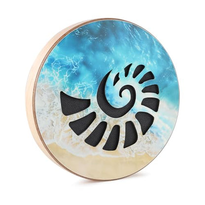 Ocean Wave Drum 7.1 inch Wooden Stream Water Drum Sound Healing Meditation Instrument for Yoga Chakra Relaxation Sound Bath Therapy - size: 7 inch