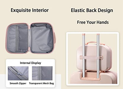 Portable Makeup Case 14inch Cosmetic Case Travel Toiletry Hand Luggage Carrying Case - color: GREEN