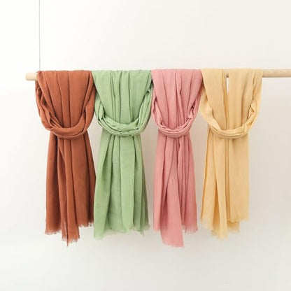 Women's Cotton Scarves Lady Light Soft Fashion Solid Scarf Wrap Shawl - color: Baolan